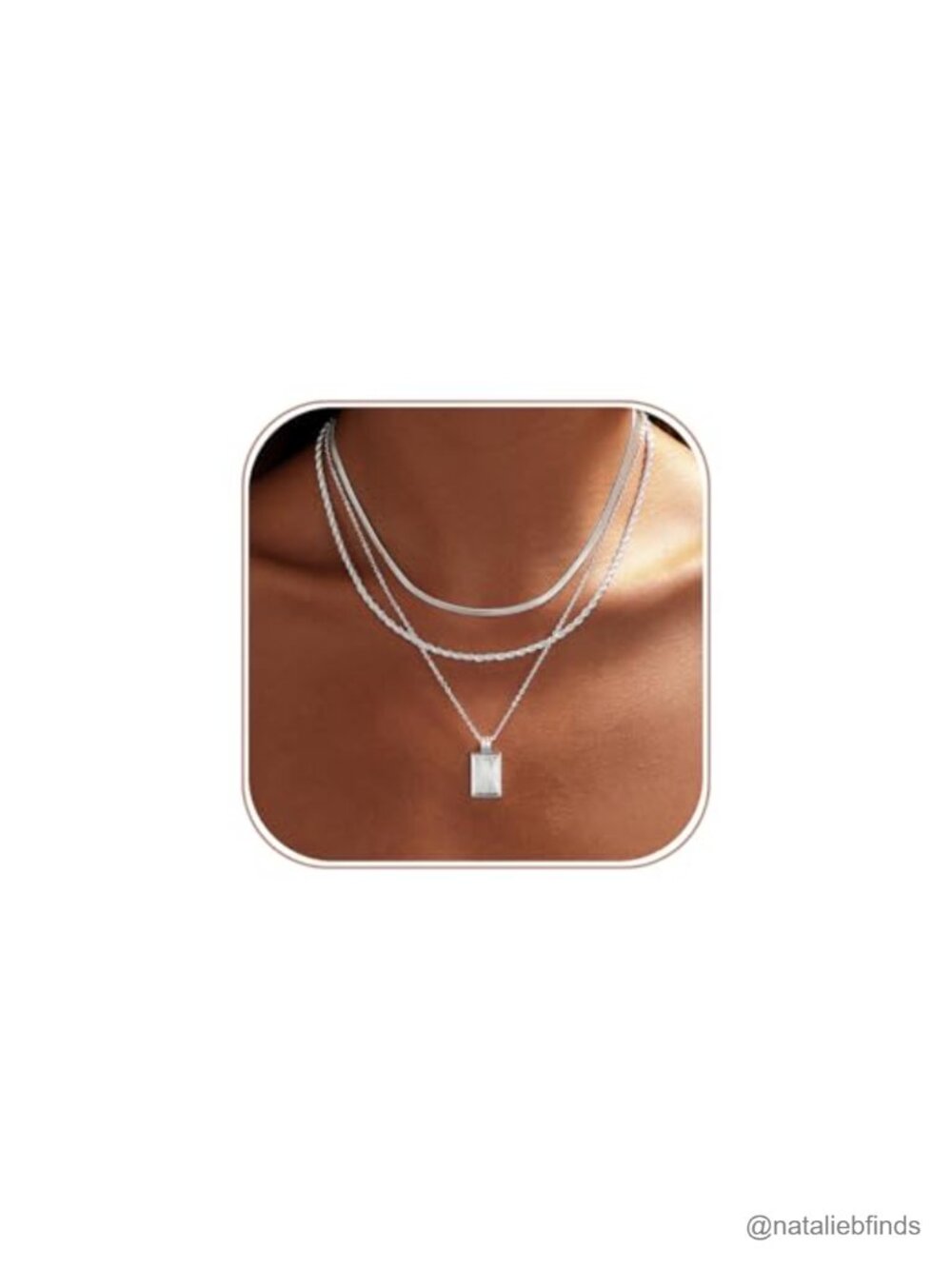 Layered Pendant Necklace Set Gold Plated Adjustable Herringbone Chain